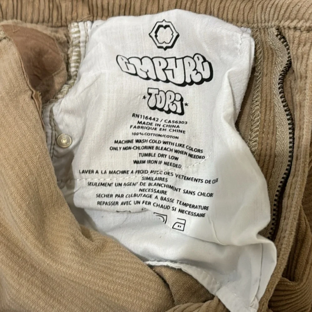 Empyre Tori 90s Khaki Corduroy Skate Pants Baggy Fit Size 3